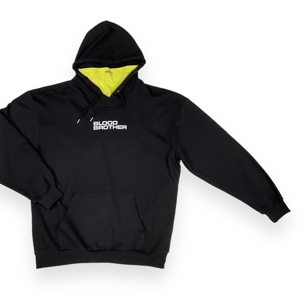 Black Hoodie Mens Large Black Drawstring Long Sleeve Sweatshirt Blood Brother‎